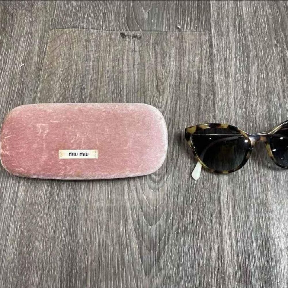 Miu Miu Designer Cat Eye Brown Tortoise Shell Sun… - image 4
